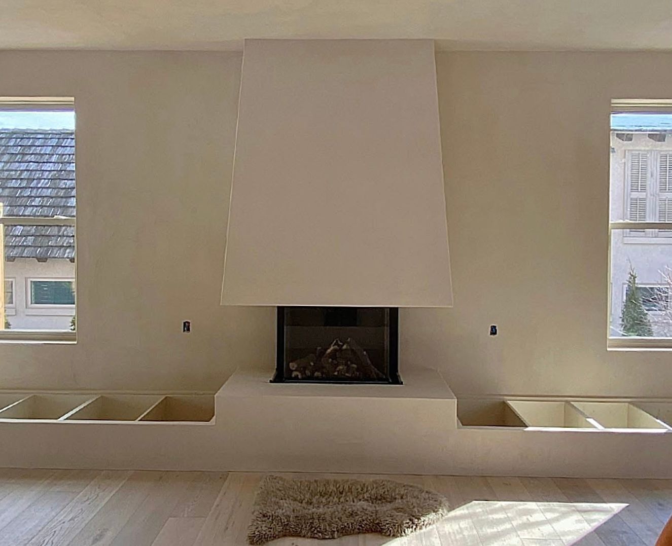 Freshly painted bright living room with clean white walls and trim by Paint Pure in Tillsonburg